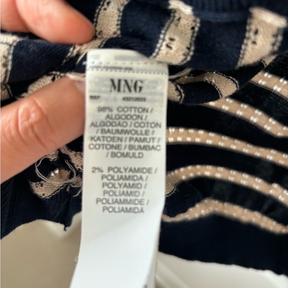Mango Navy and Cream Striped Cardigan - Picture 4 of 5